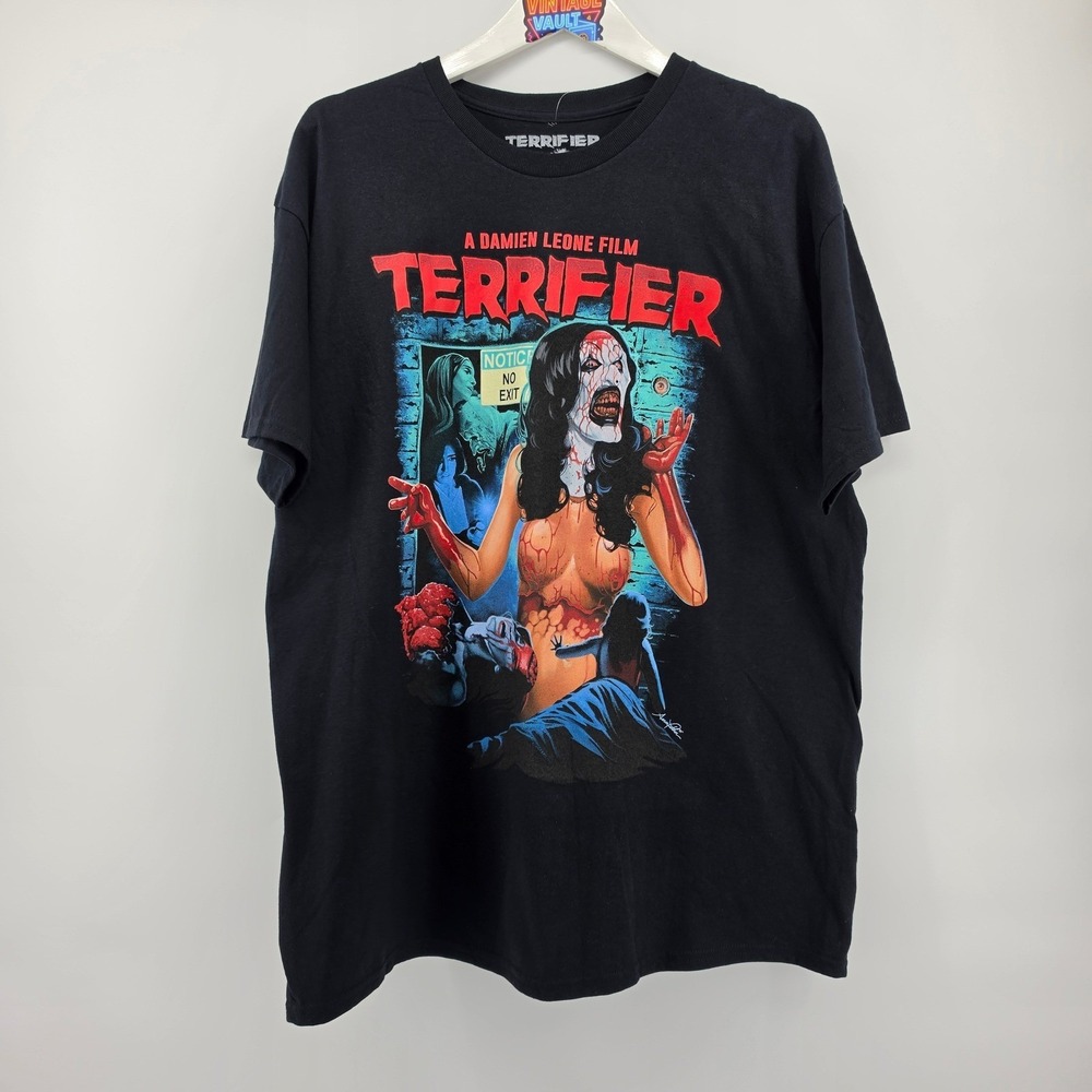 Terrifier Art the Clown T Shirt XL Black Horror Movie Graphic Tee NWT